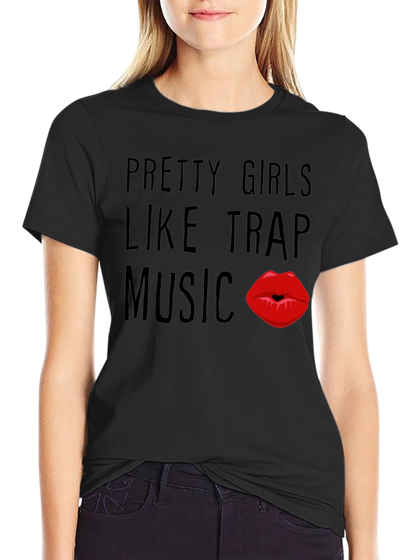Pretty Girls Like Trap Music Black Graphic Tee