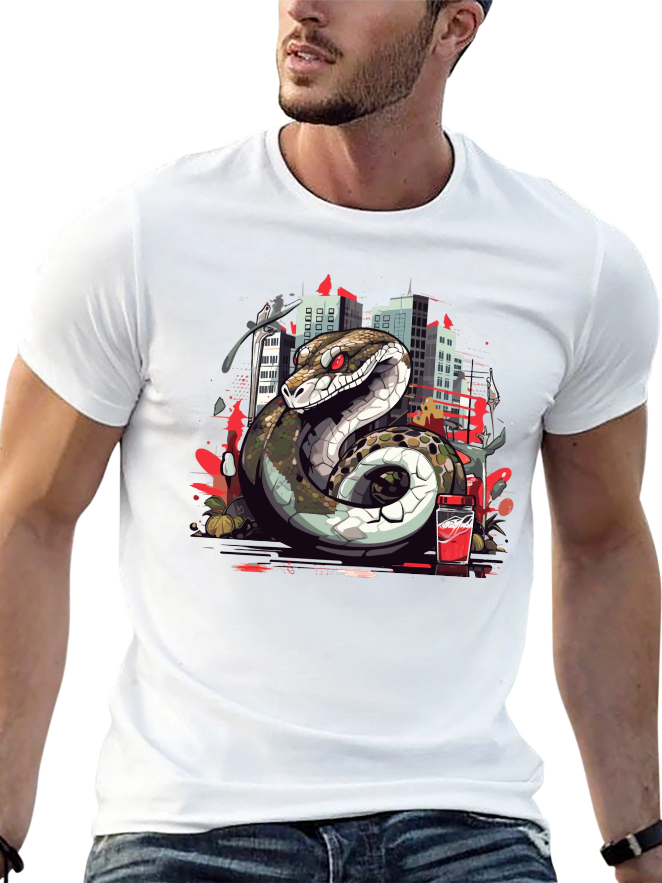 Urban Serpent Graphic Tee - Edgy Streetwear