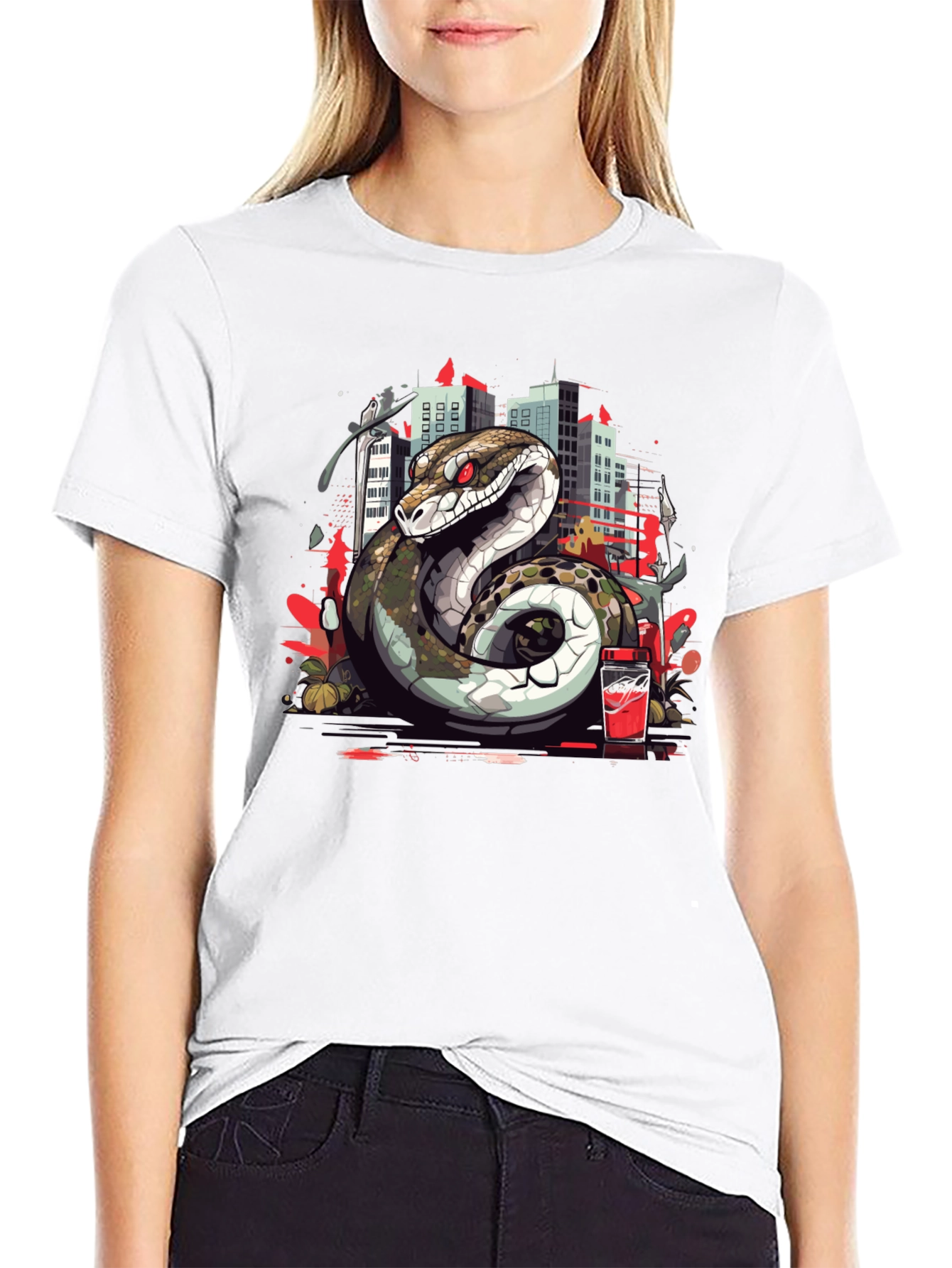 Urban Serpent Graphic Tee - Edgy Streetwear