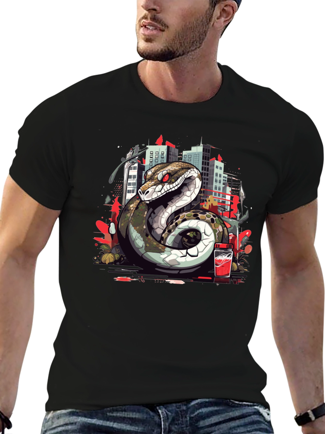 Urban Serpent Graphic Tee - Edgy Streetwear