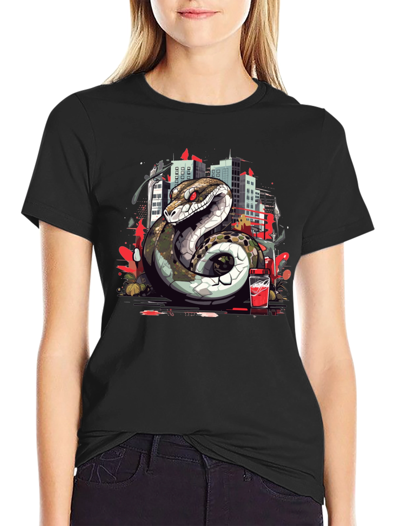 Urban Serpent Graphic Tee - Edgy Streetwear