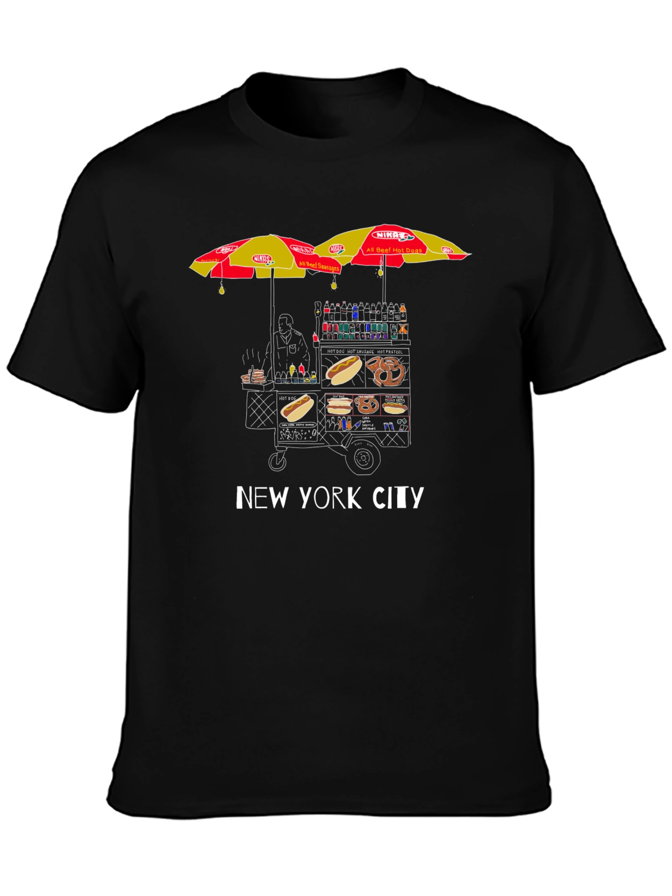 New York City Hot Dog Cart T-Shirt