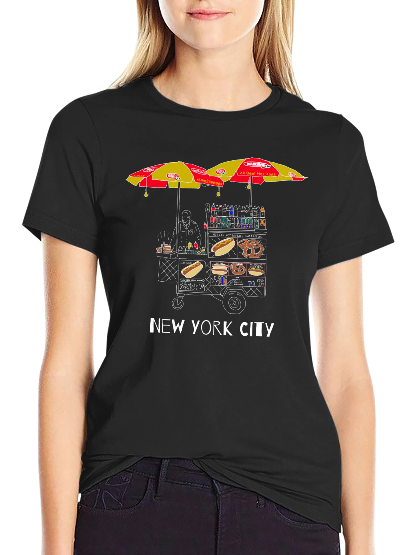 New York City Hot Dog Cart T-Shirt
