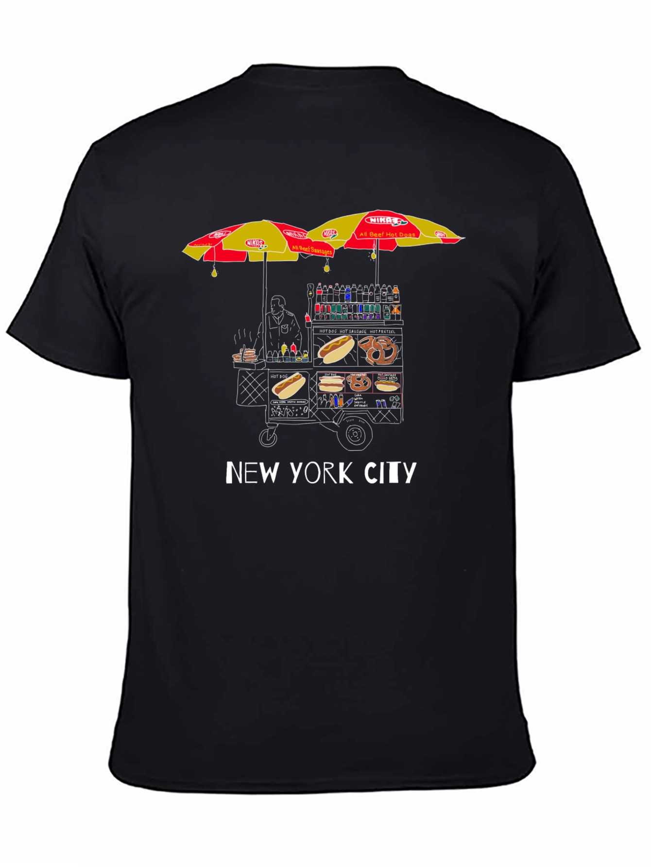New York City Hot Dog Cart T-Shirt