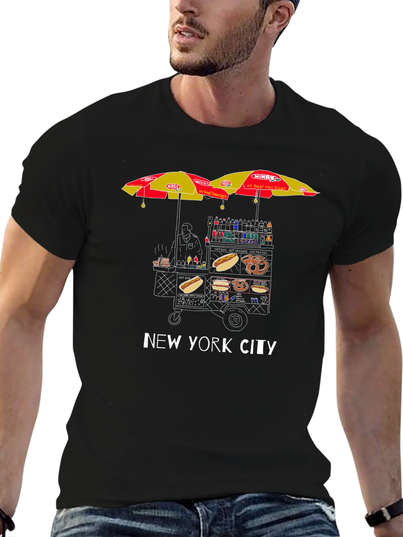 New York City Hot Dog Cart T-Shirt