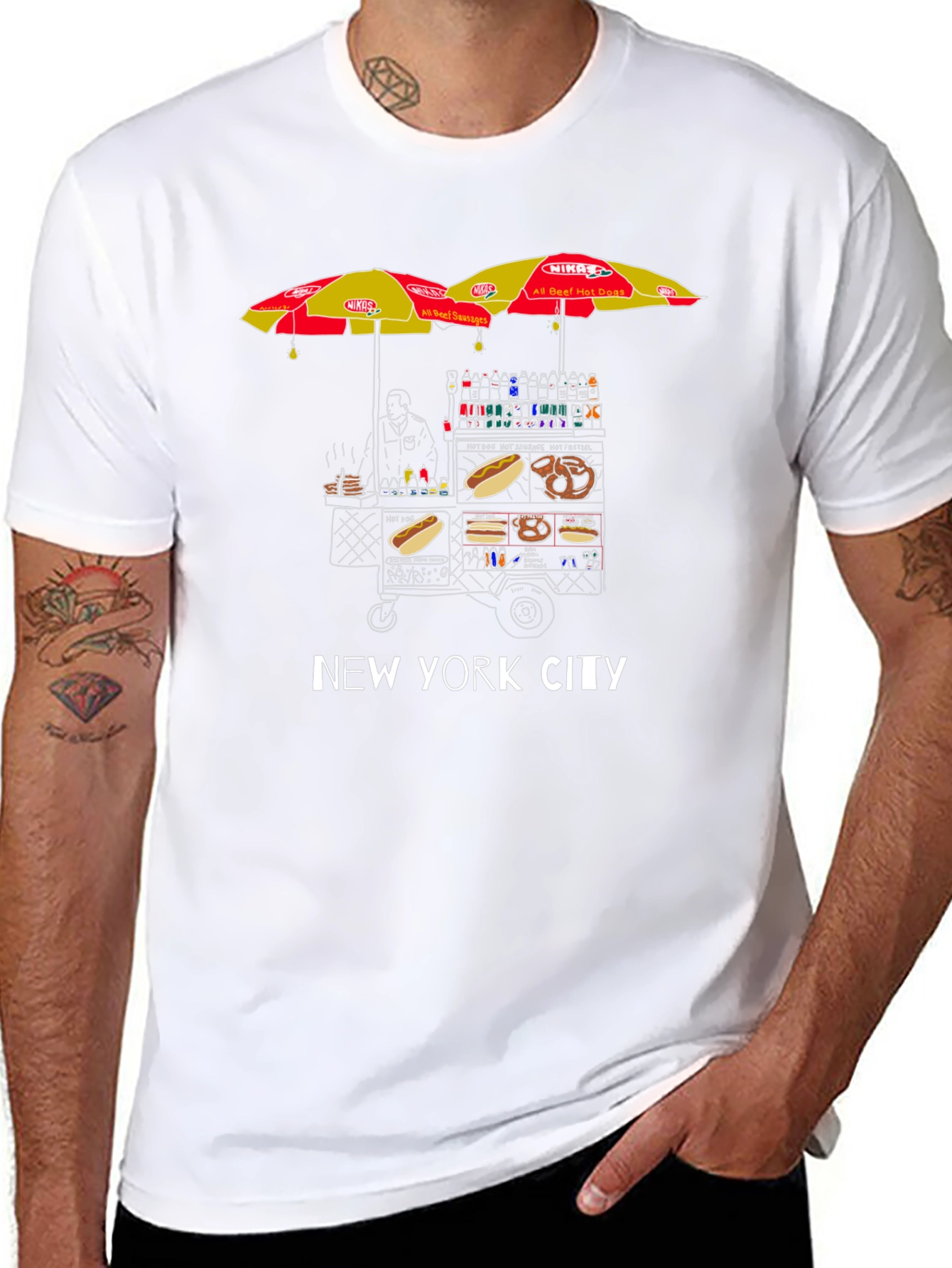 New York City Hot Dog Cart T-Shirt