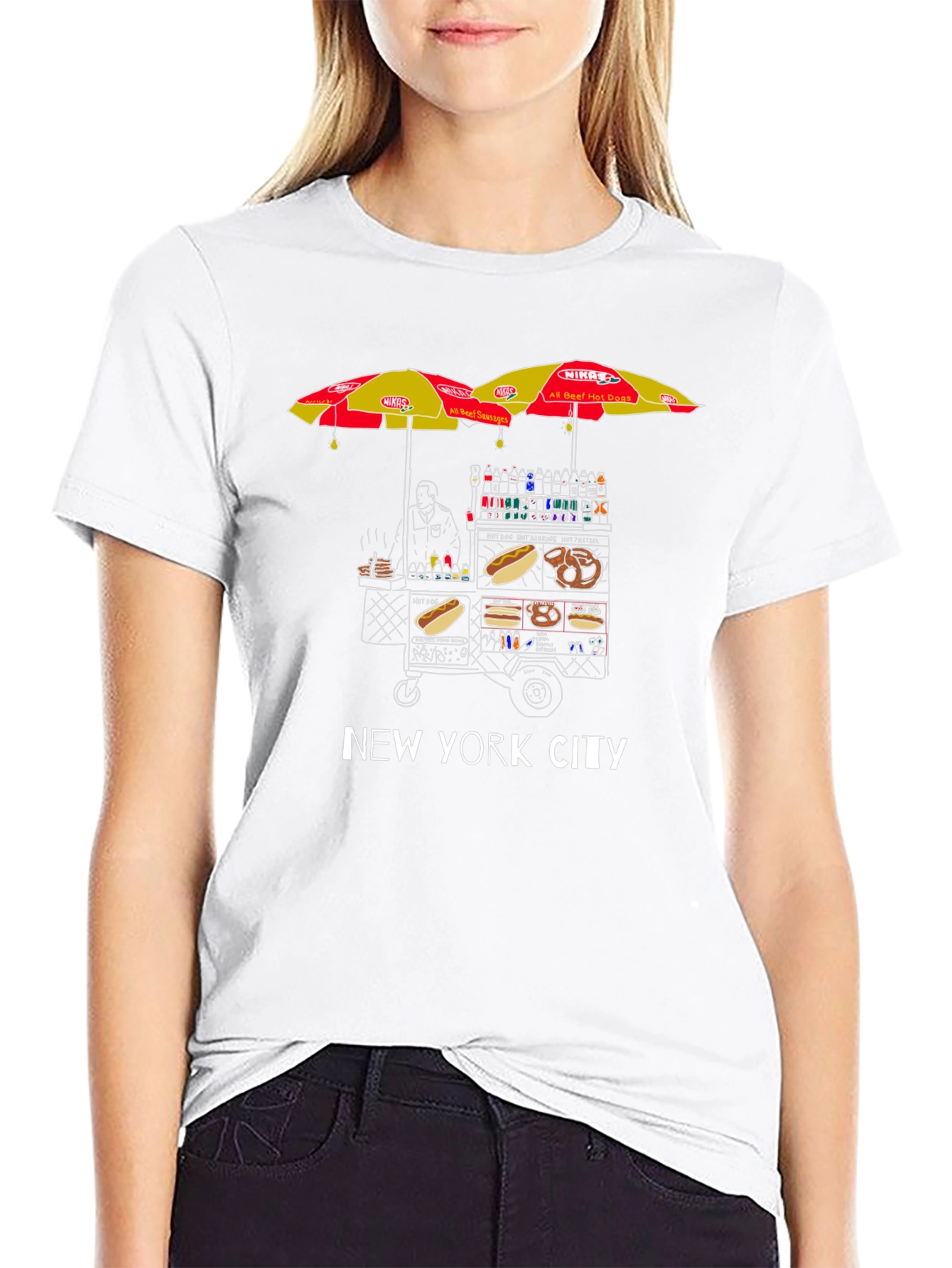 New York City Hot Dog Cart T-Shirt
