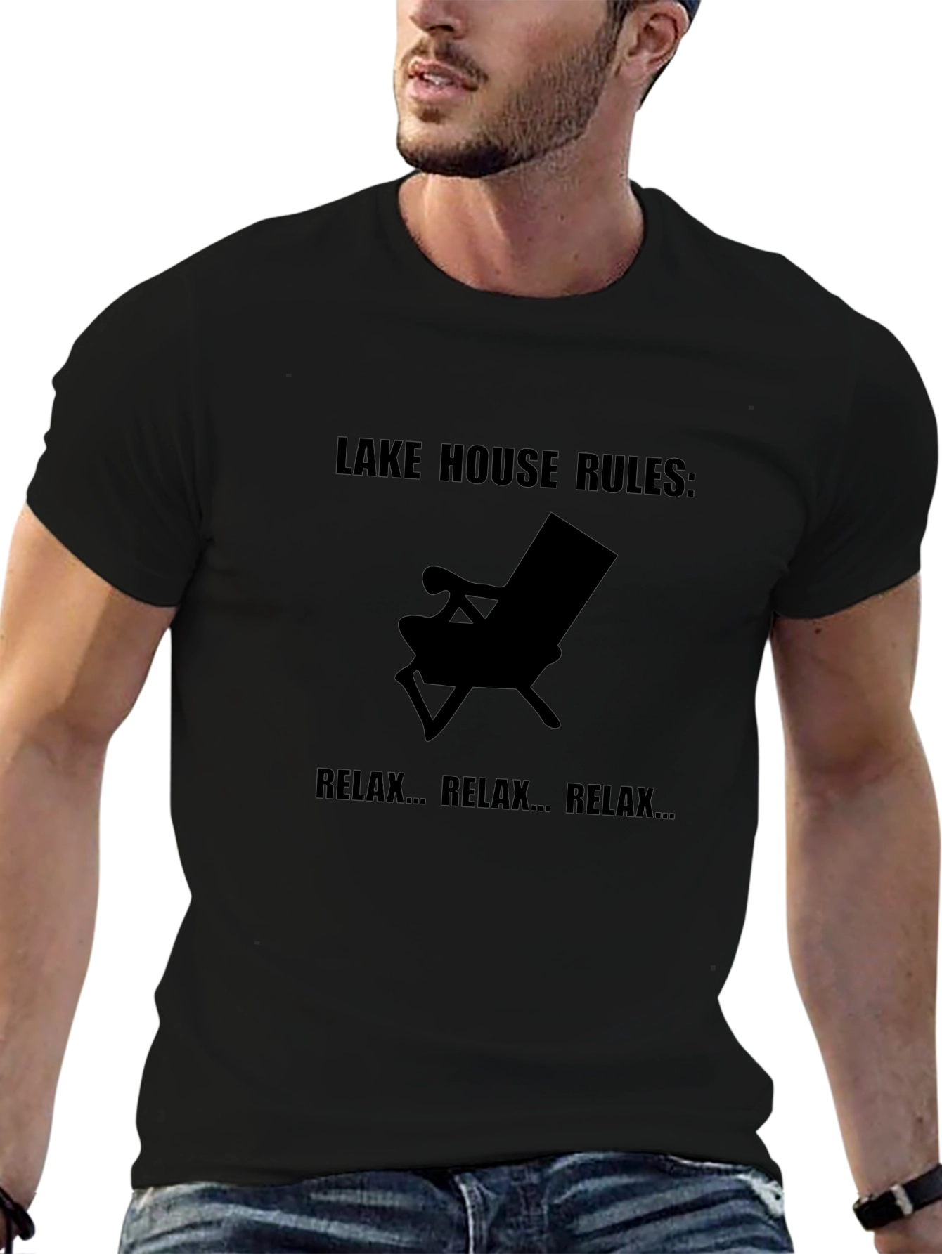 Lake House Rules Relax T-Shirt - Black Tee