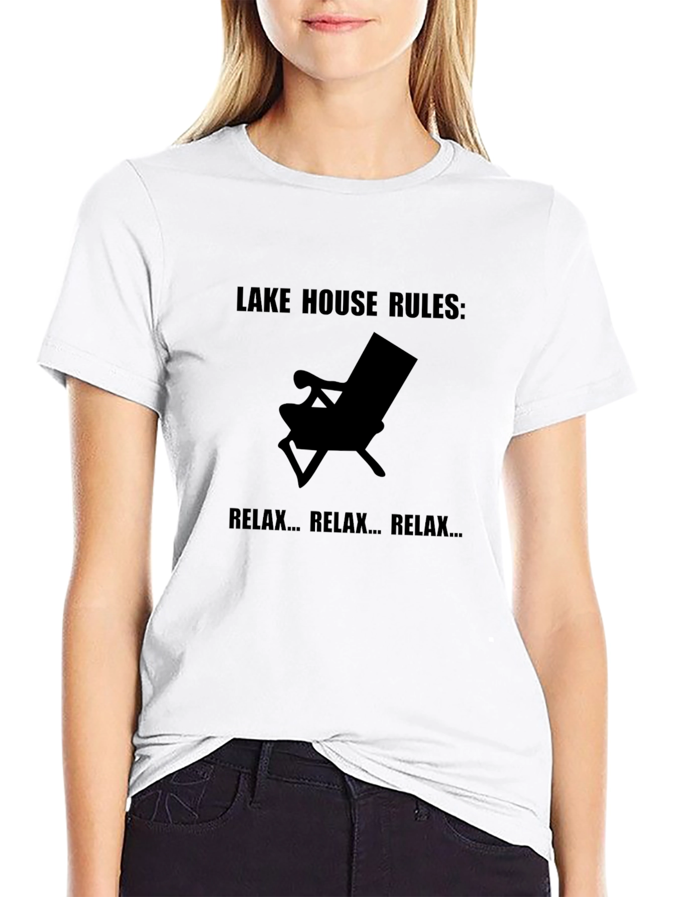 Lake House Rules Relax T-Shirt - Black Tee