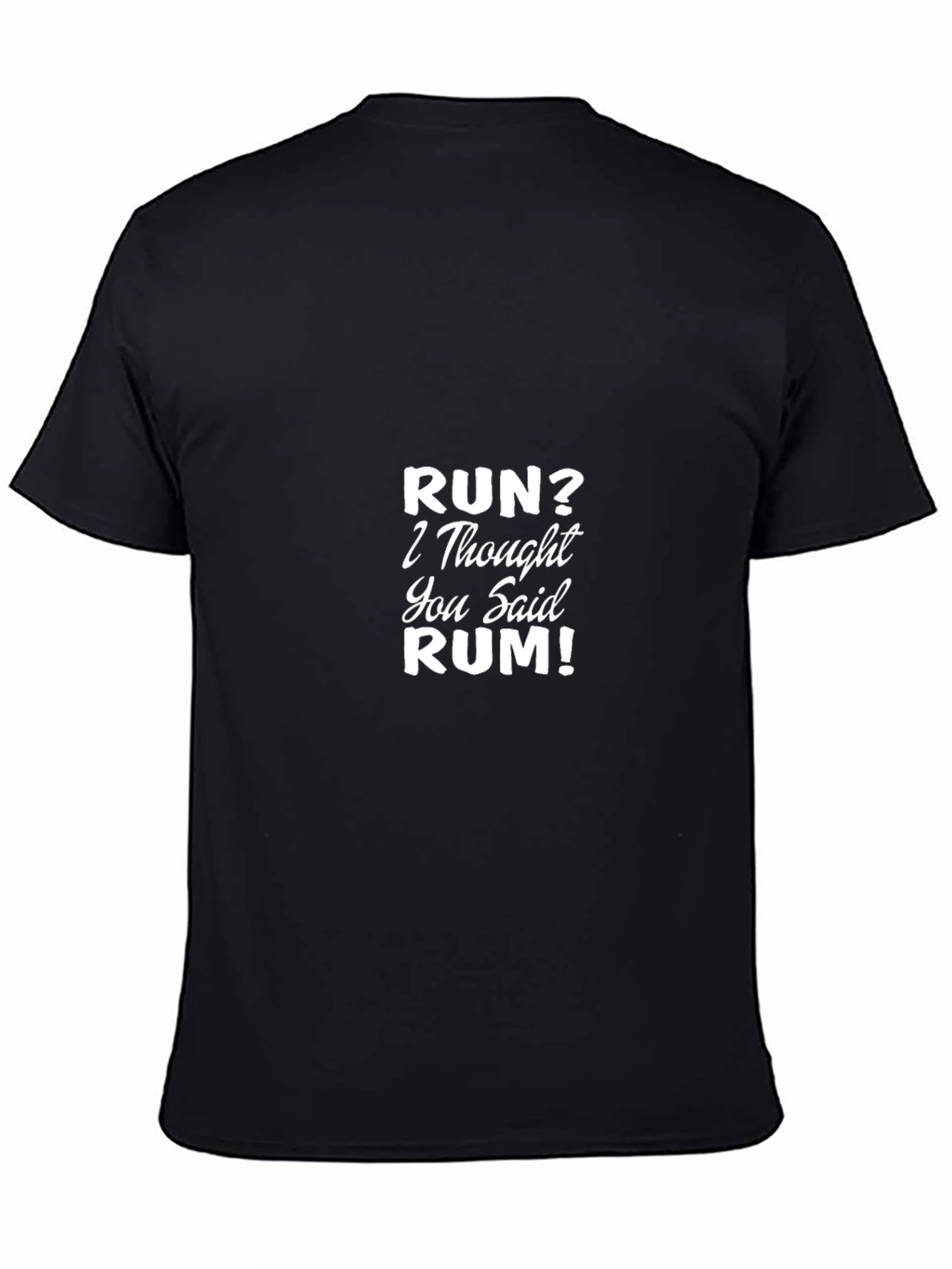 Run? Rum! Black Cotton Graphic Tee