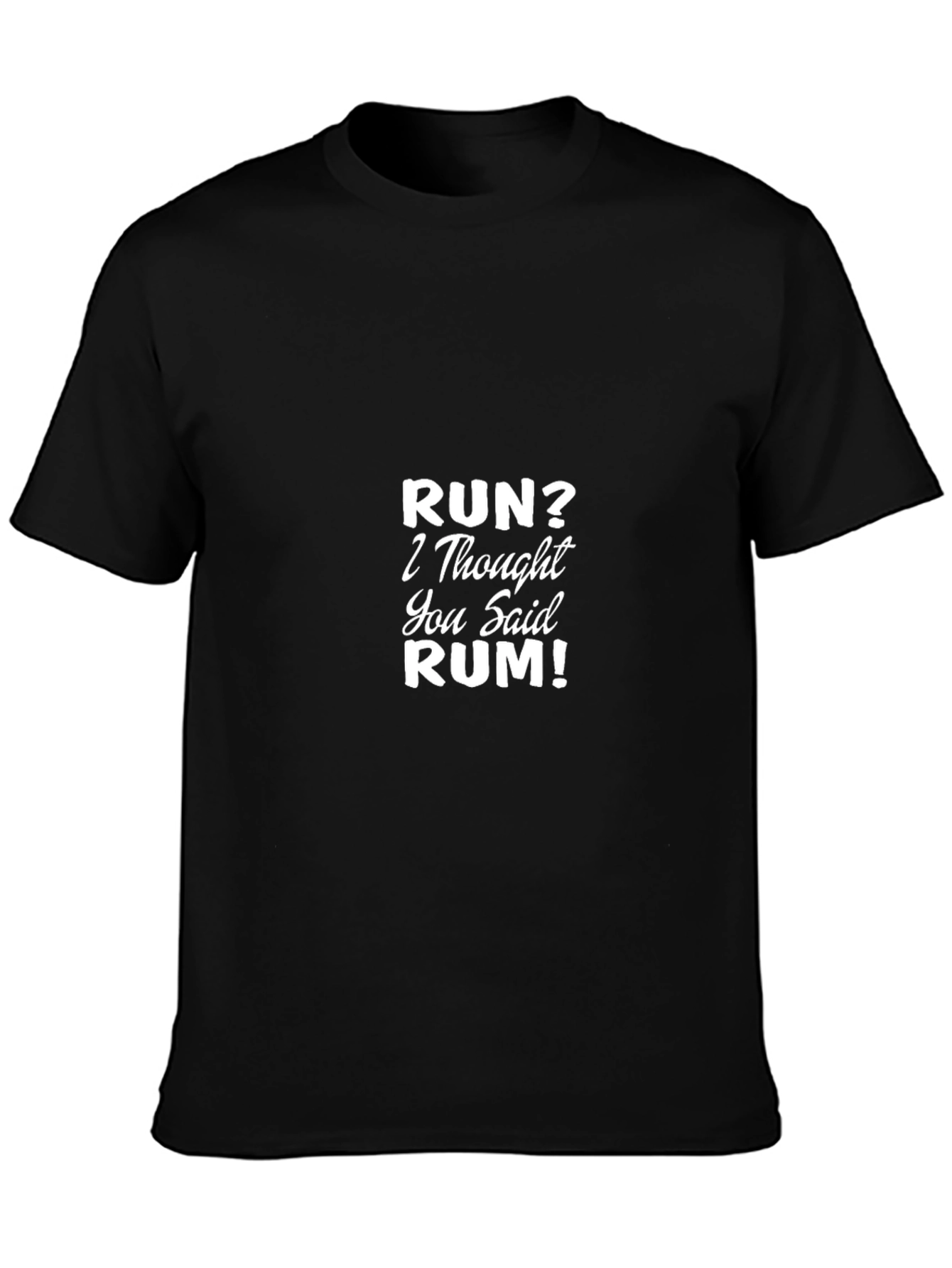 Run? Rum! Black Cotton Graphic Tee