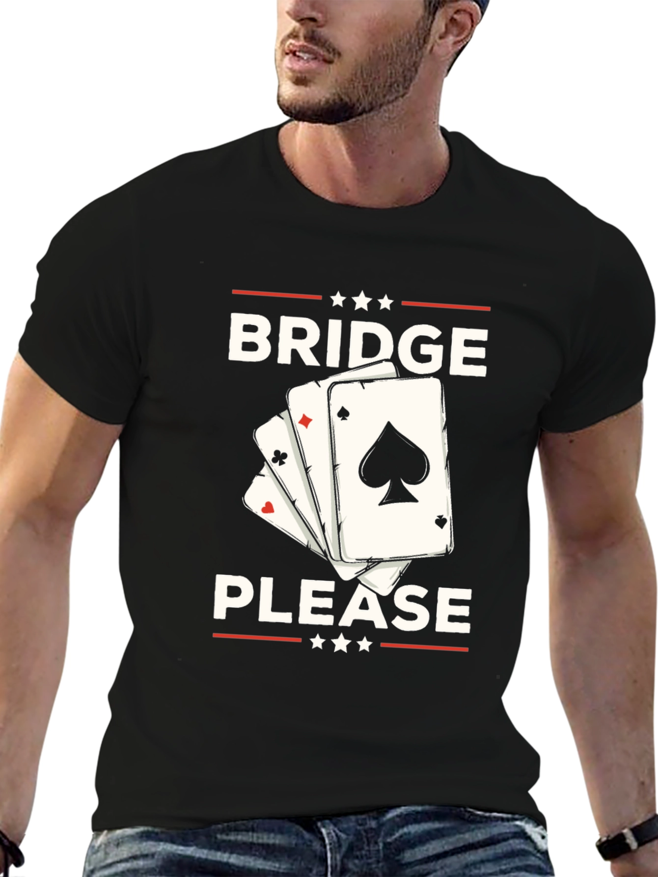 Bridge Please T-Shirt - Black Graphic Tee