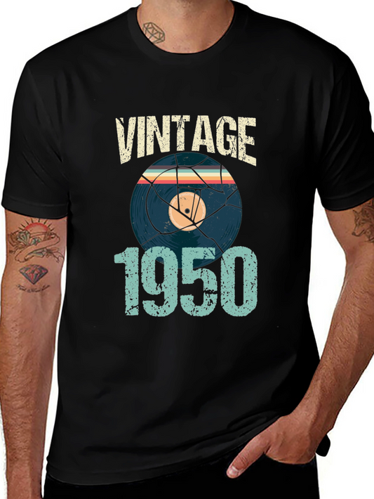 Vintage 1950 Vinyl Record Graphic T-Shirt