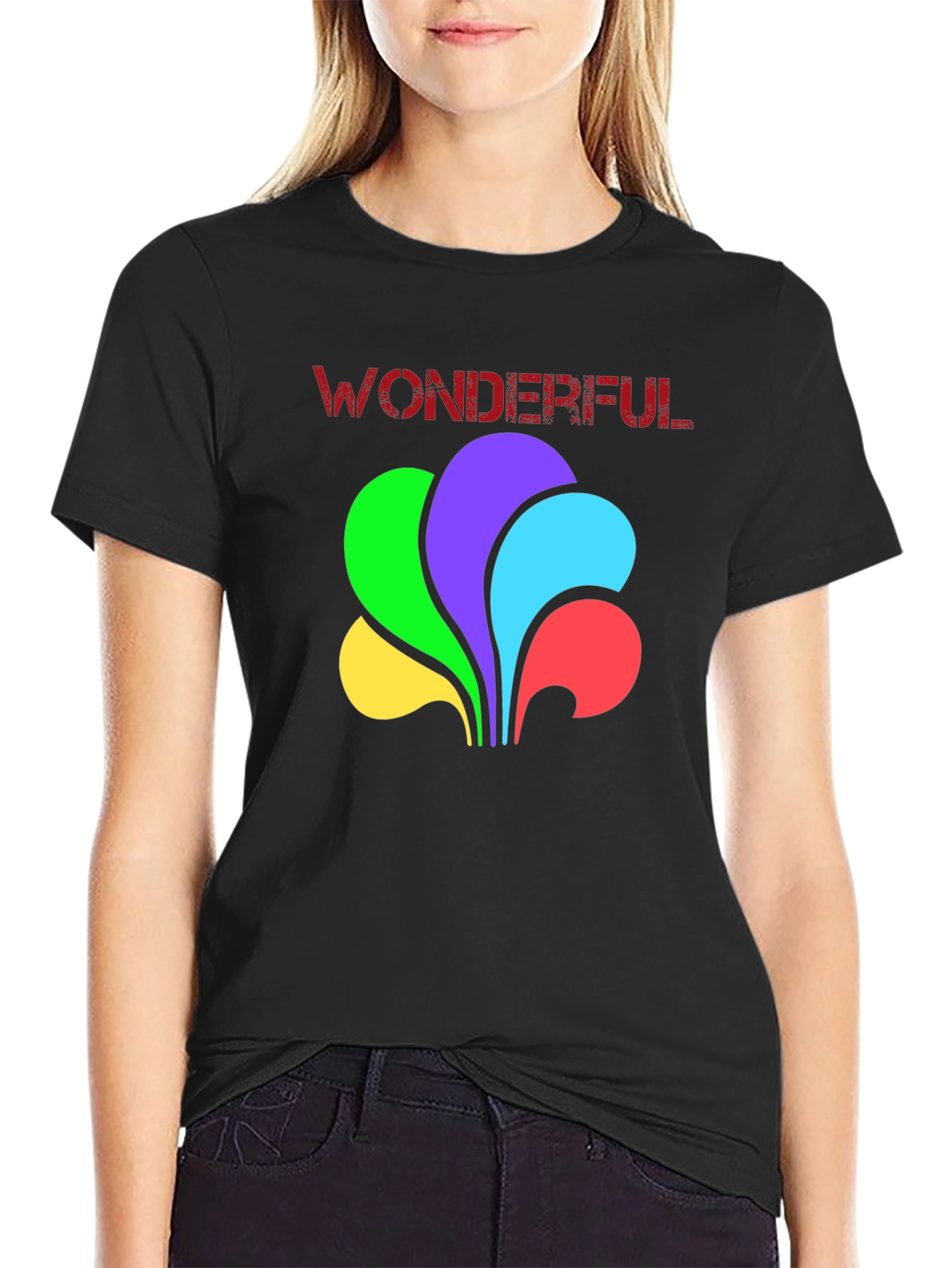 Wonderful Retro Graphic Tee - Black Crewneck
