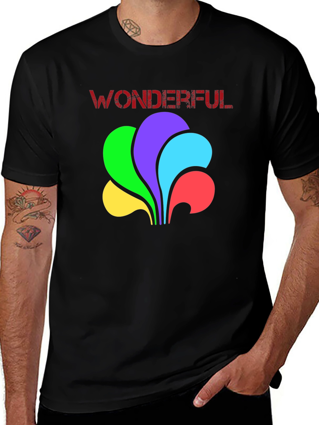 Wonderful Retro Graphic Tee - Black Crewneck