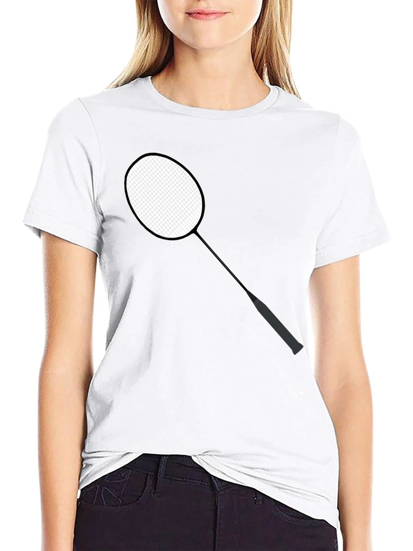 Badminton Racket Graphic Tee - Stylish Sportswear
