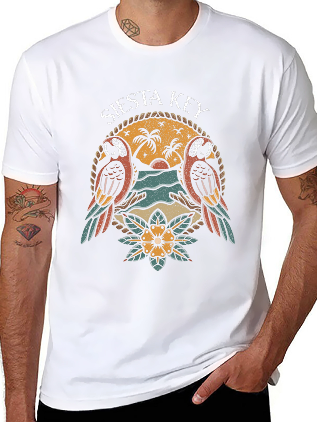Siesta Key Parrot Graphic T-Shirt