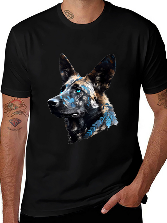 Dog Graphic Print Black T-Shirt