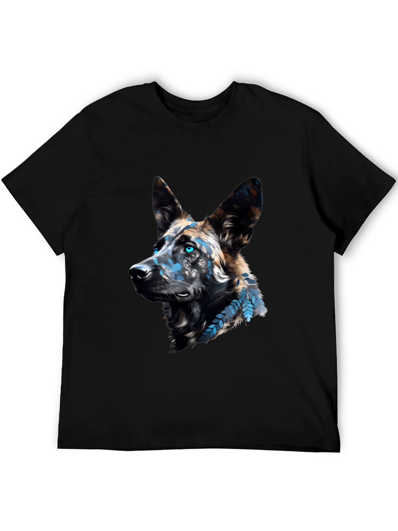 Dog Graphic Print Black T-Shirt