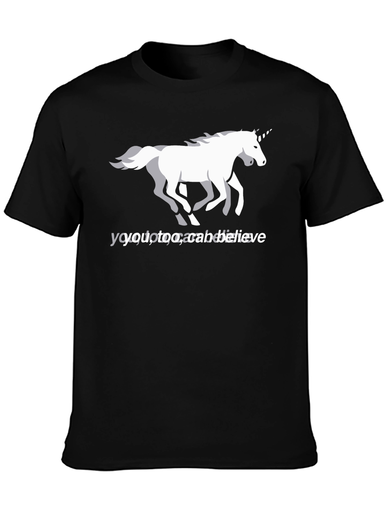 Unicorn Believe Graphic Tee - Black