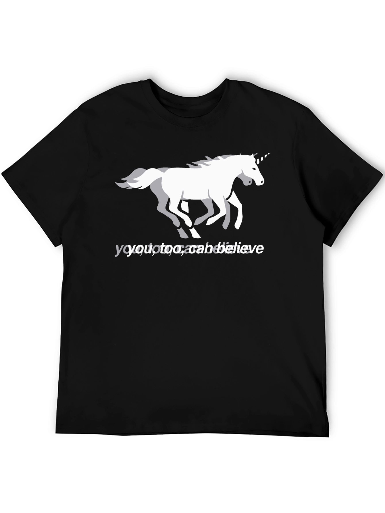 Unicorn Believe Graphic Tee - Black