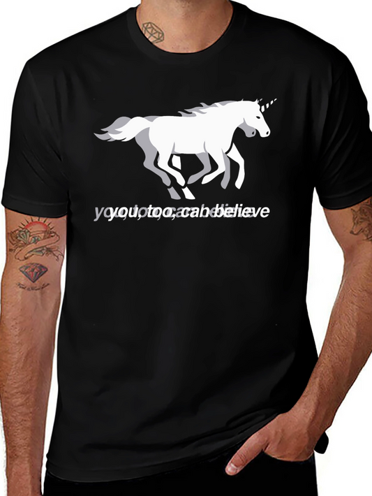 Unicorn Believe Graphic Tee - Black