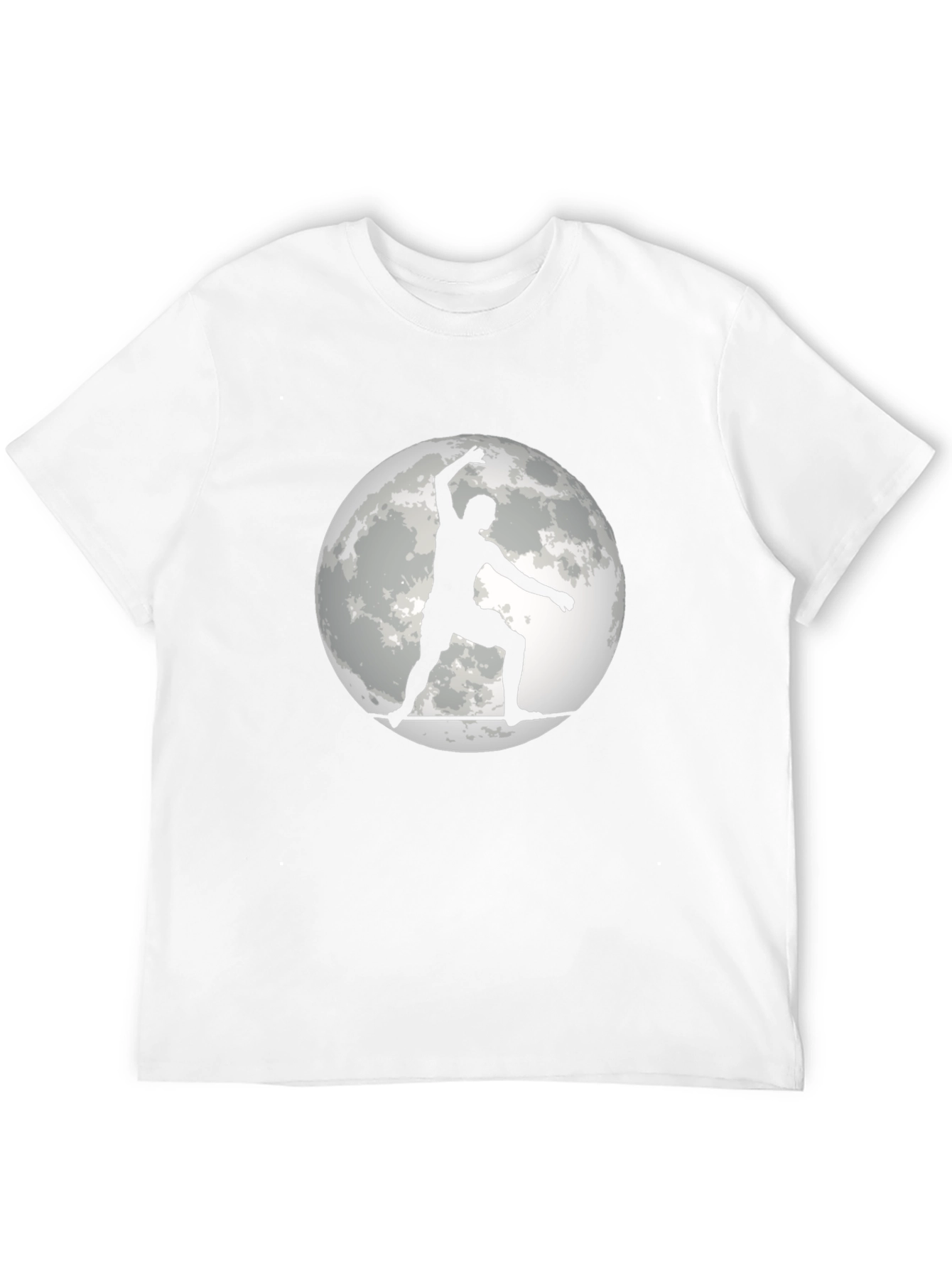 Surfer on the Moon Graphic Black T-Shirt