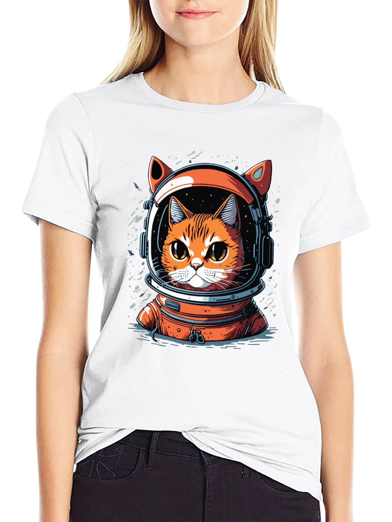 Cat Astronaut Graphic T-Shirt