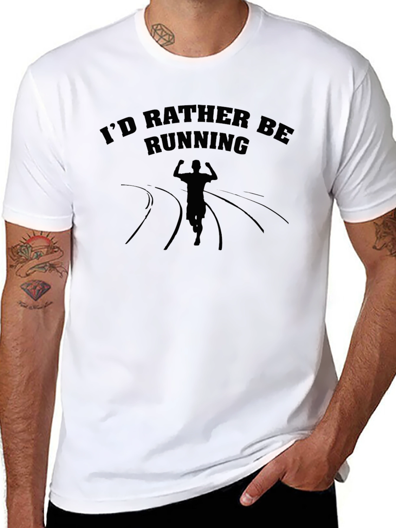 Id Rather Be Running T-Shirt - Black Graphic Tee