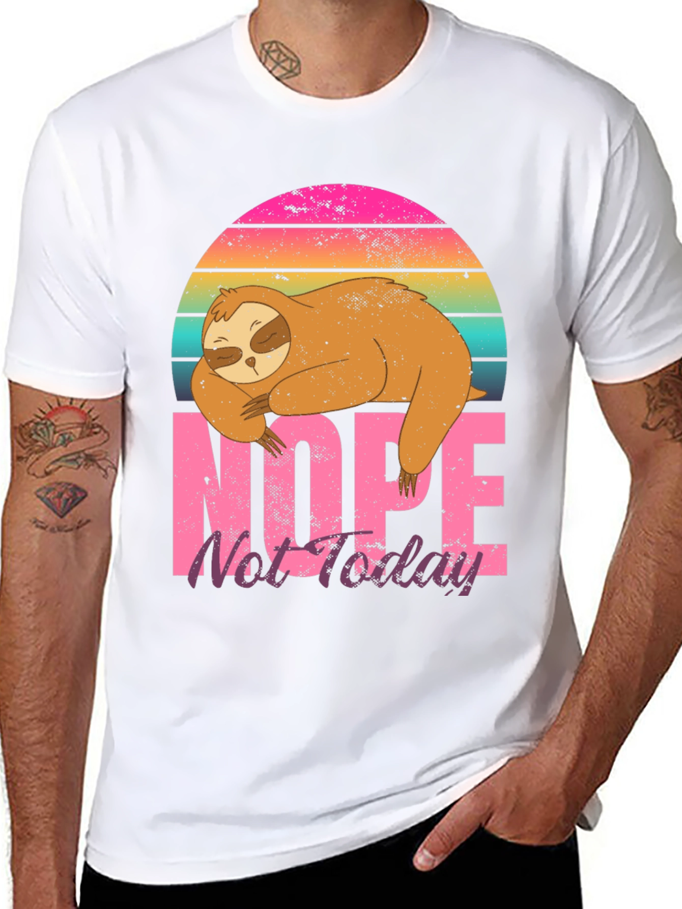 Nope Not Today Sloth Graphic T-Shirt