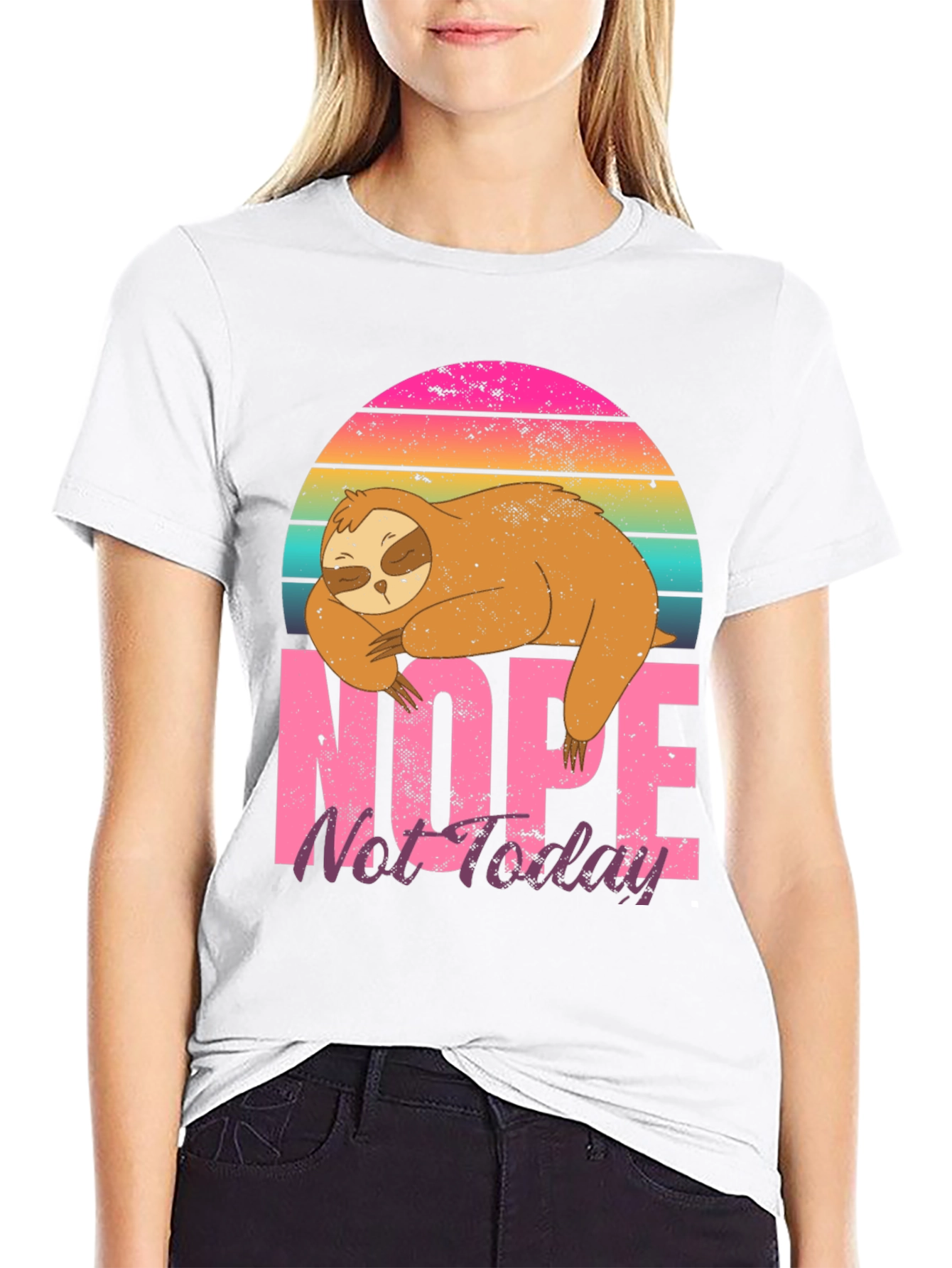 Nope Not Today Sloth Graphic T-Shirt