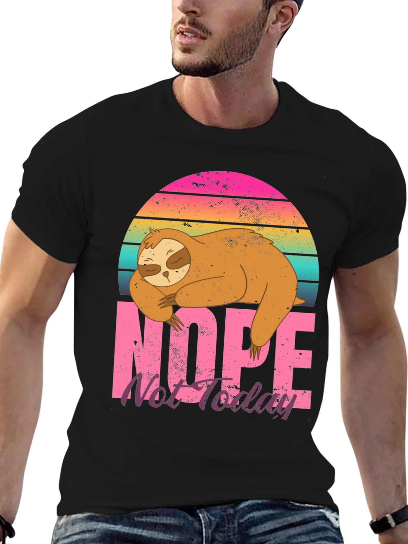 Nope Not Today Sloth Graphic T-Shirt