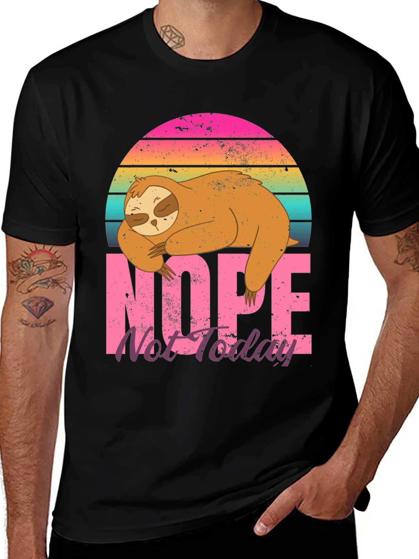 Nope Not Today Sloth Graphic T-Shirt