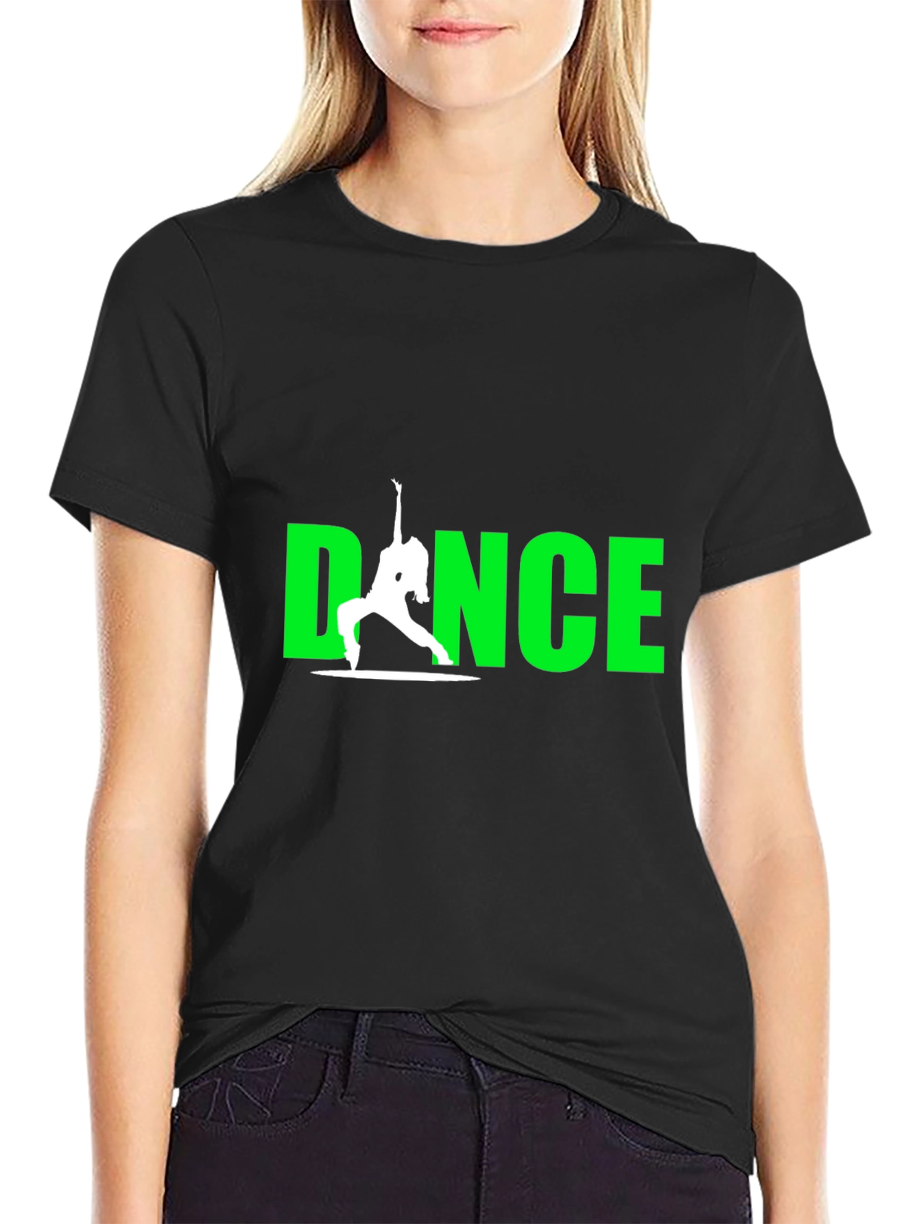 Dance Silhouette Graphic Black Tee