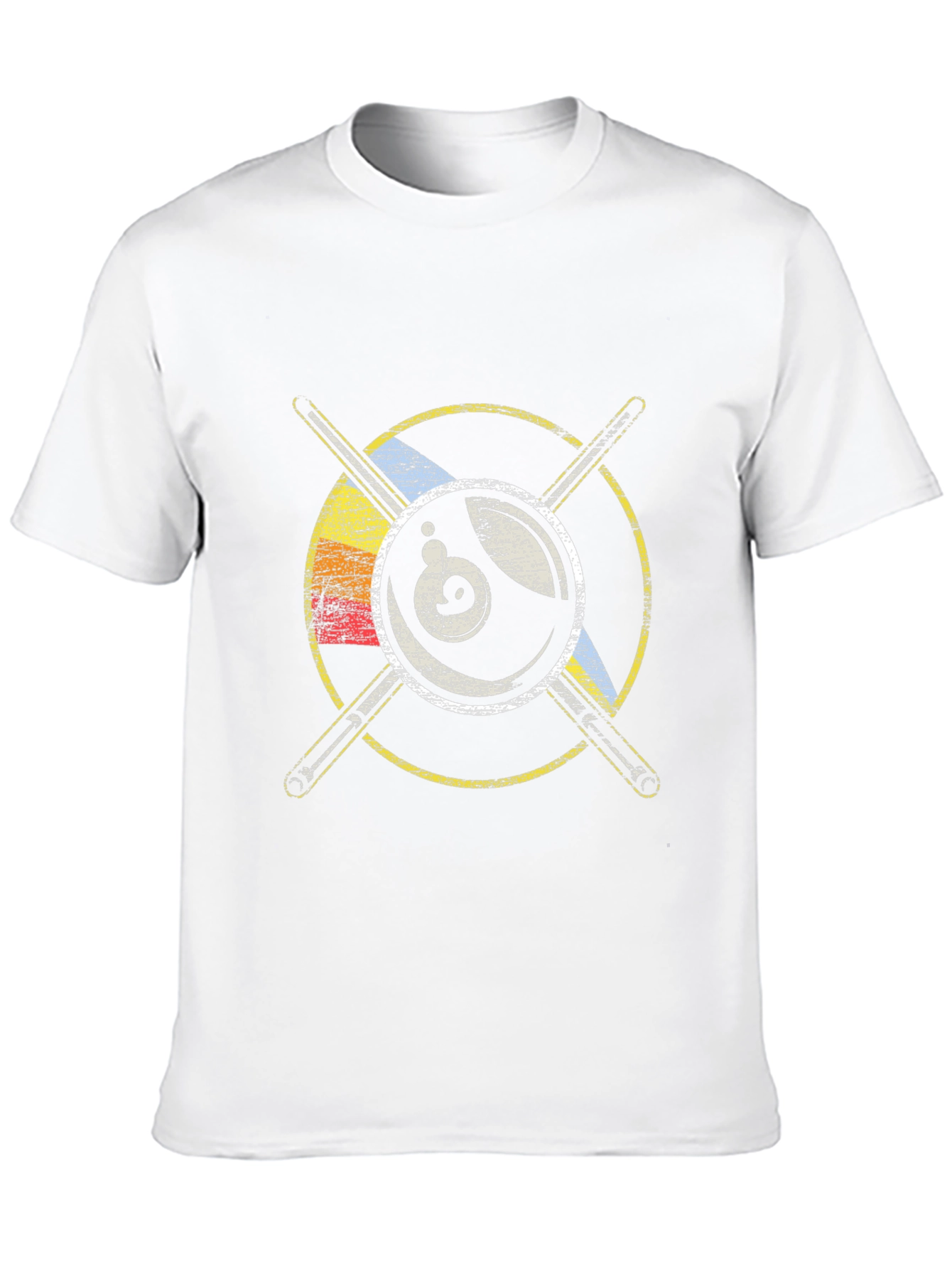 Retro Eight Ball & Cue Sticks Graphic Tee