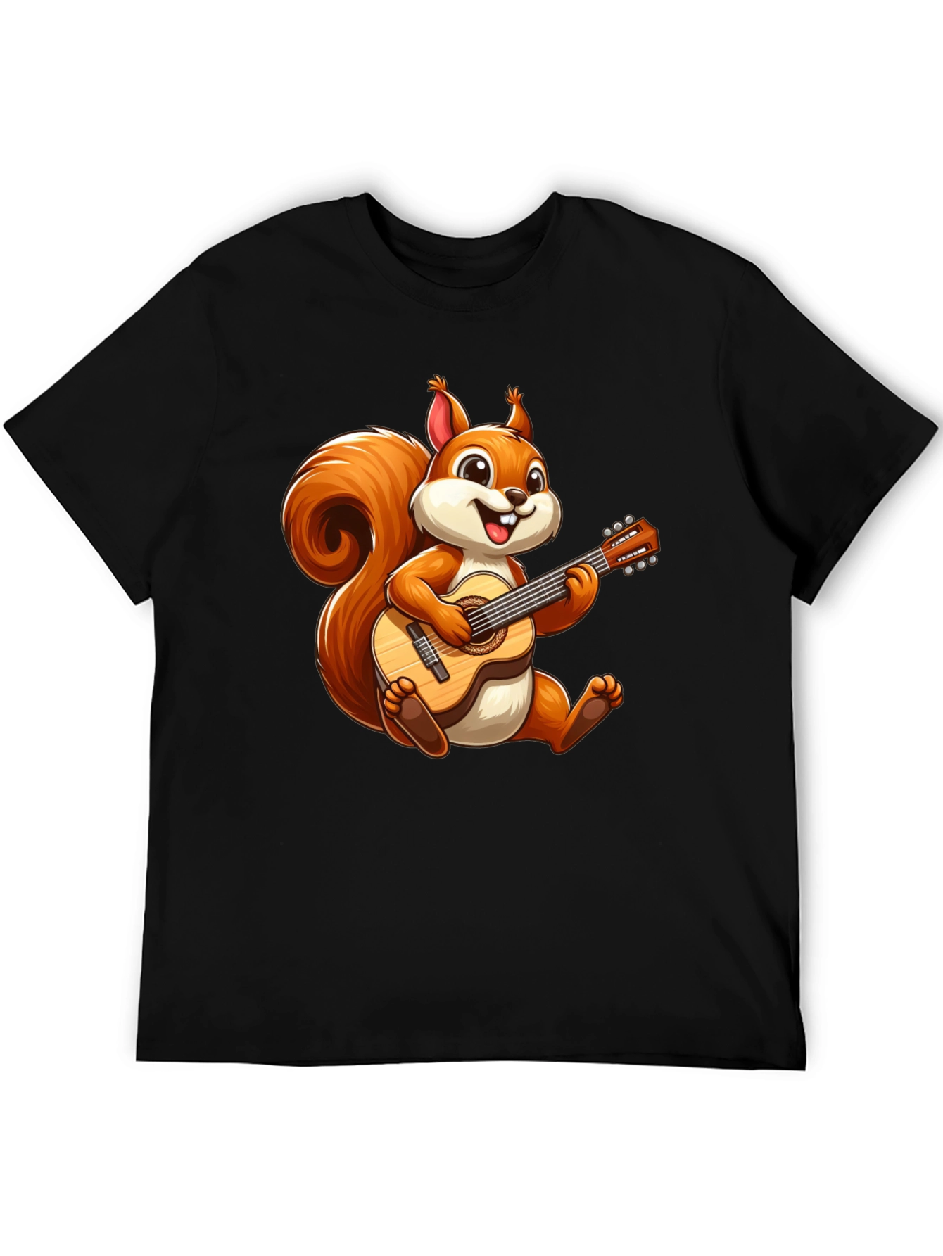 Squirrel Playing Guitar T-Shirt - Cute Cartoon Tee
