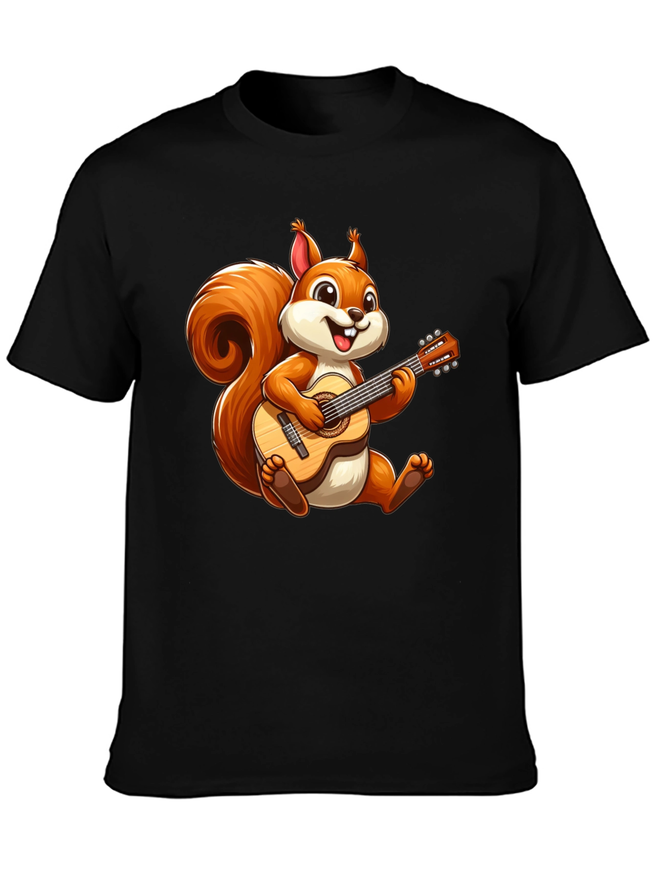Squirrel Playing Guitar T-Shirt - Cute Cartoon Tee