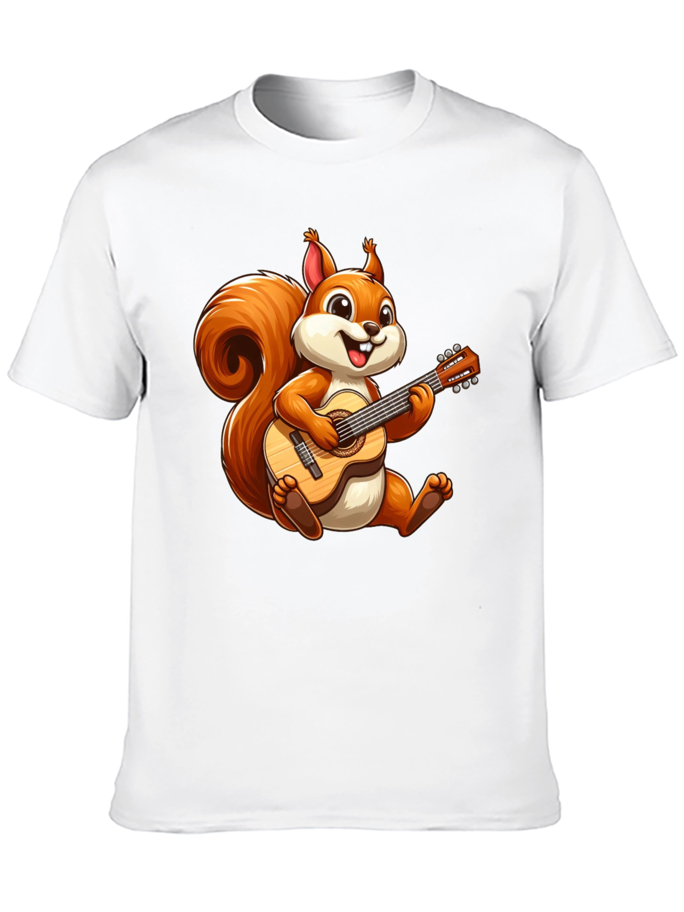 Squirrel Playing Guitar T-Shirt - Cute Cartoon Tee