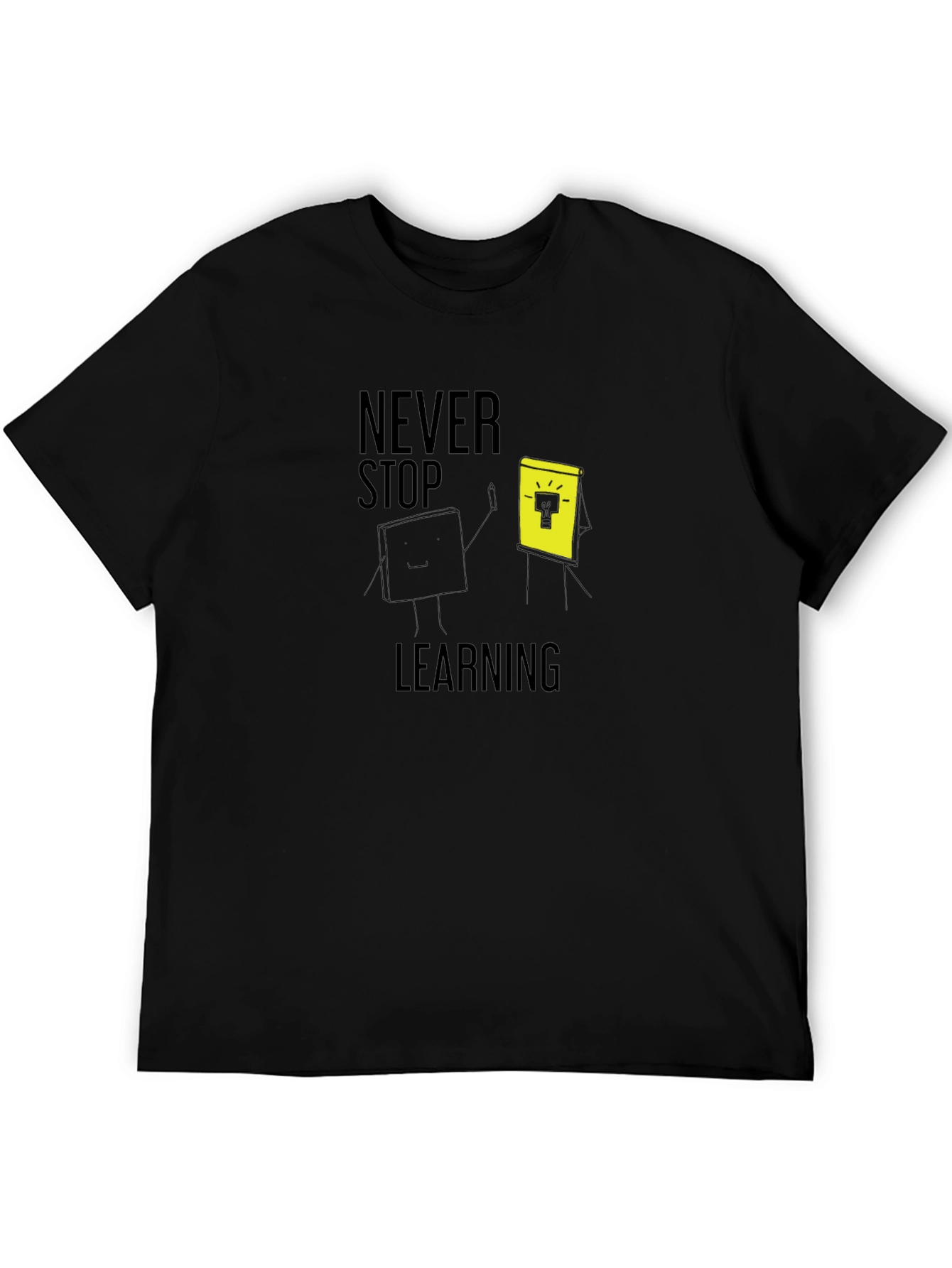 Never Stop Learning Graphic Tee - Black