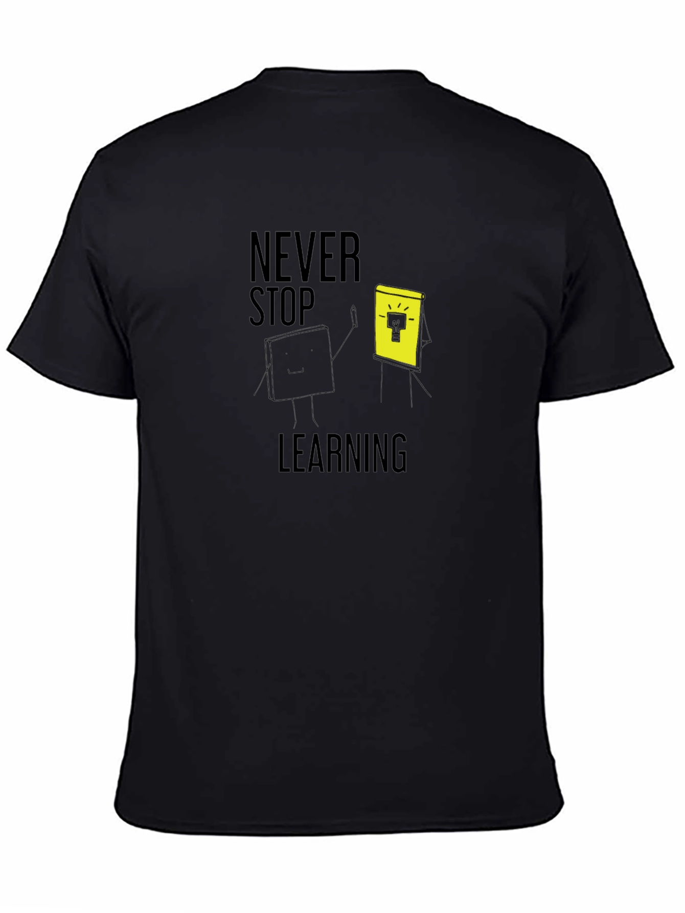 Never Stop Learning Graphic Tee - Black