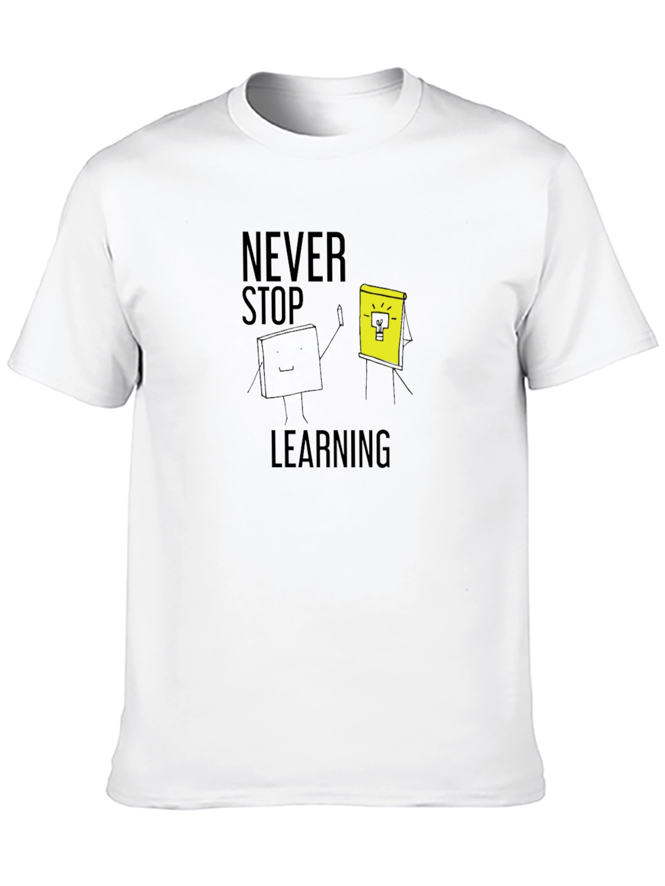 Never Stop Learning Graphic Tee - Black