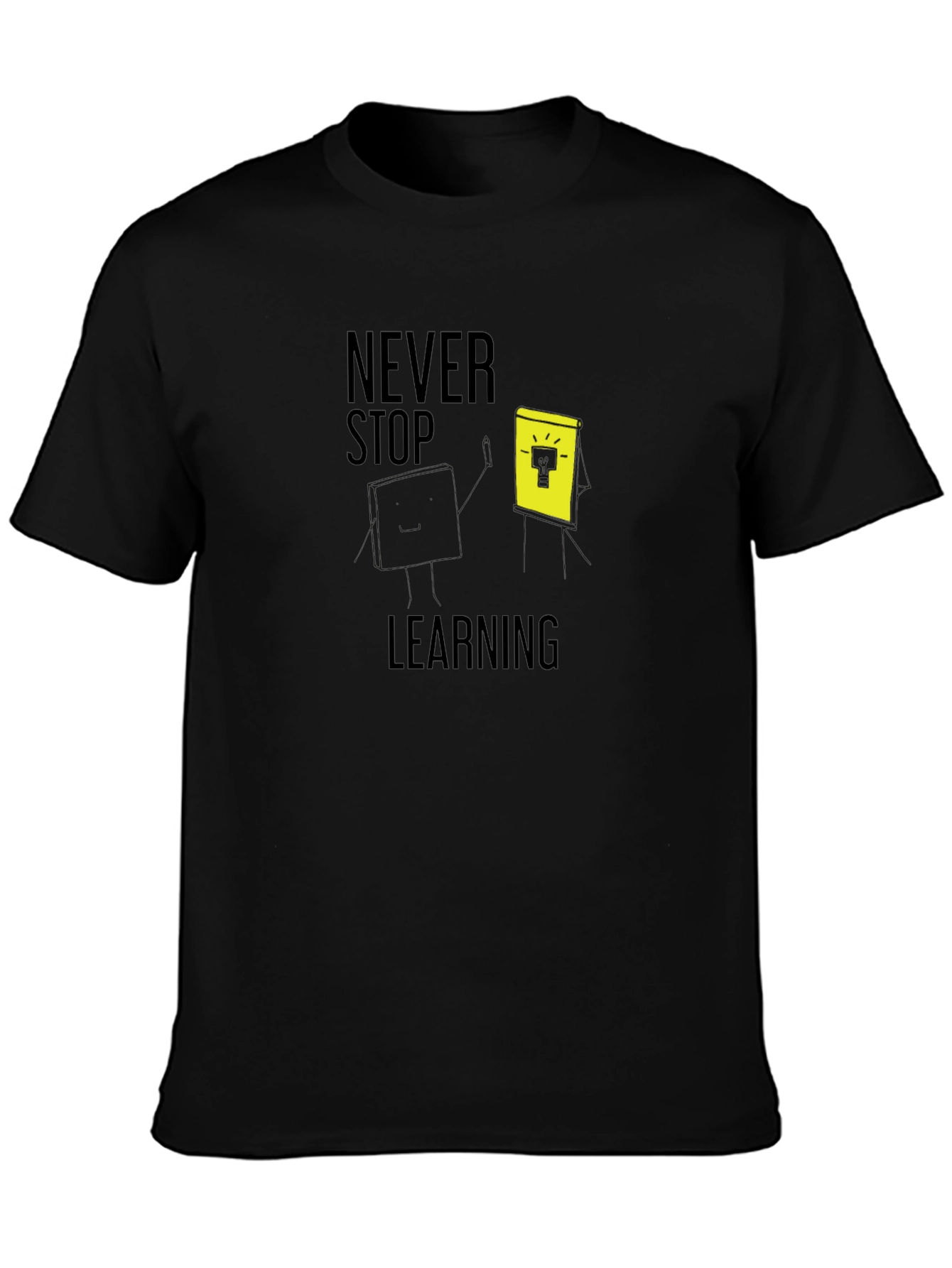 Never Stop Learning Graphic Tee - Black