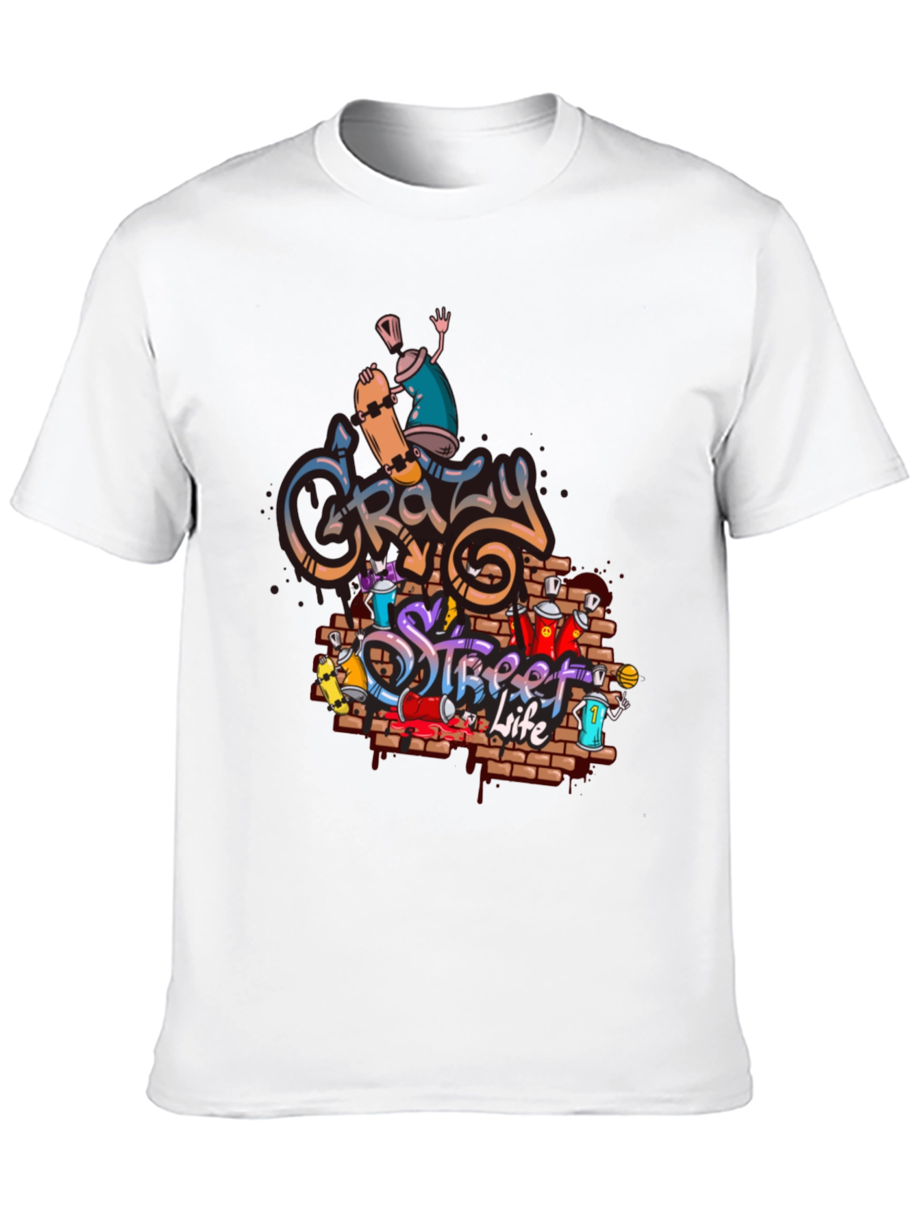 Crazy Street Life Graphic T-Shirt