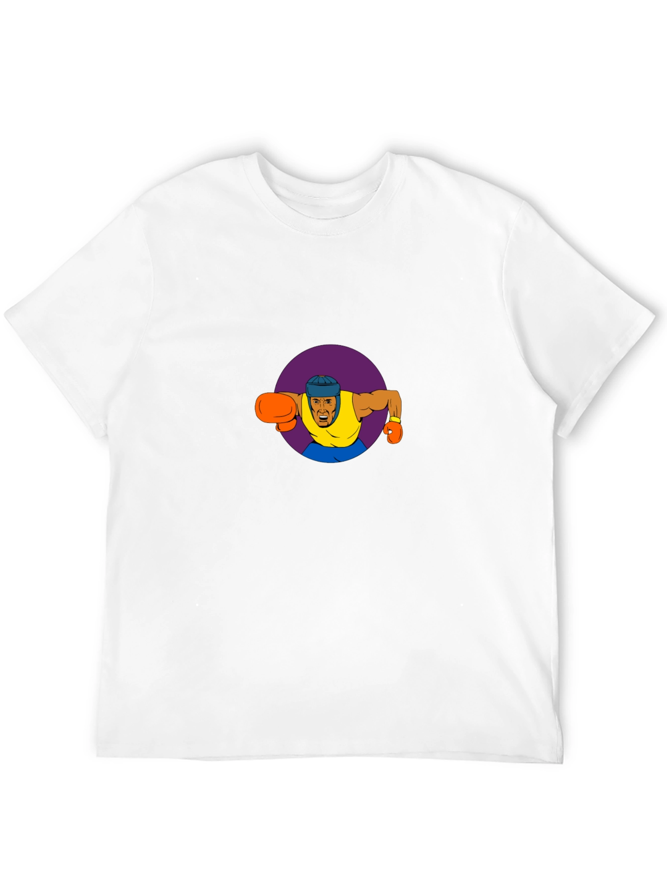Cartoon Boxer Graphic Black T-Shirt