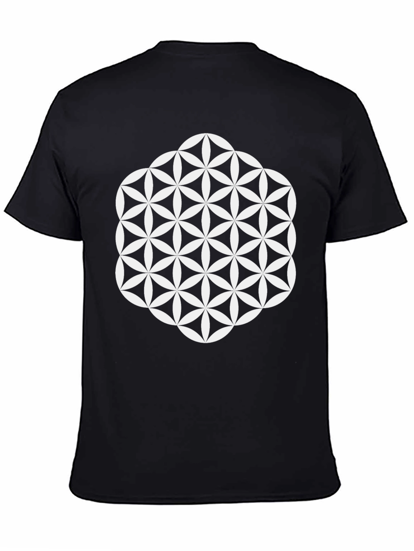 Geometric Flower of Life T-Shirt - Black