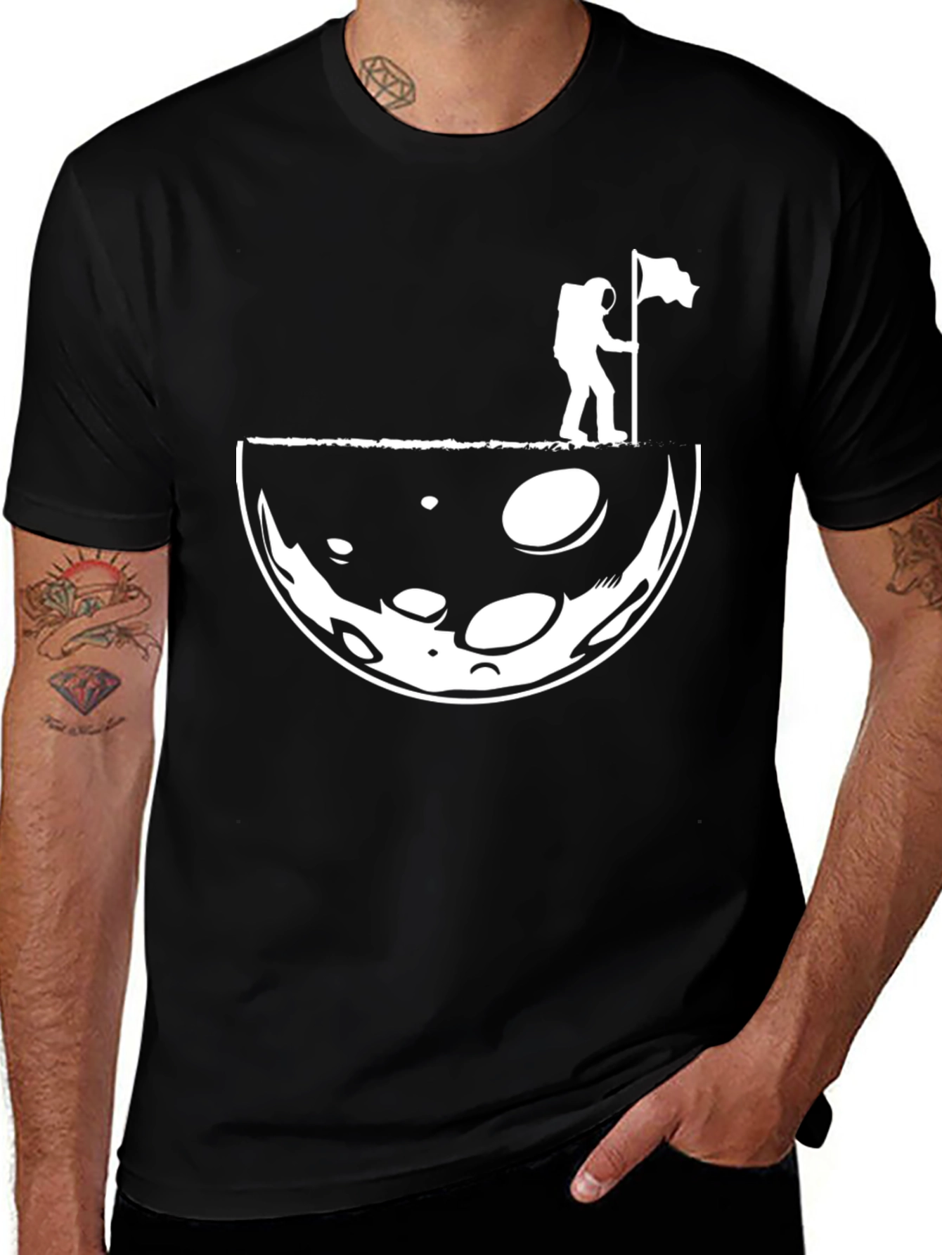 Astronaut Moon Landing Graphic T-Shirt