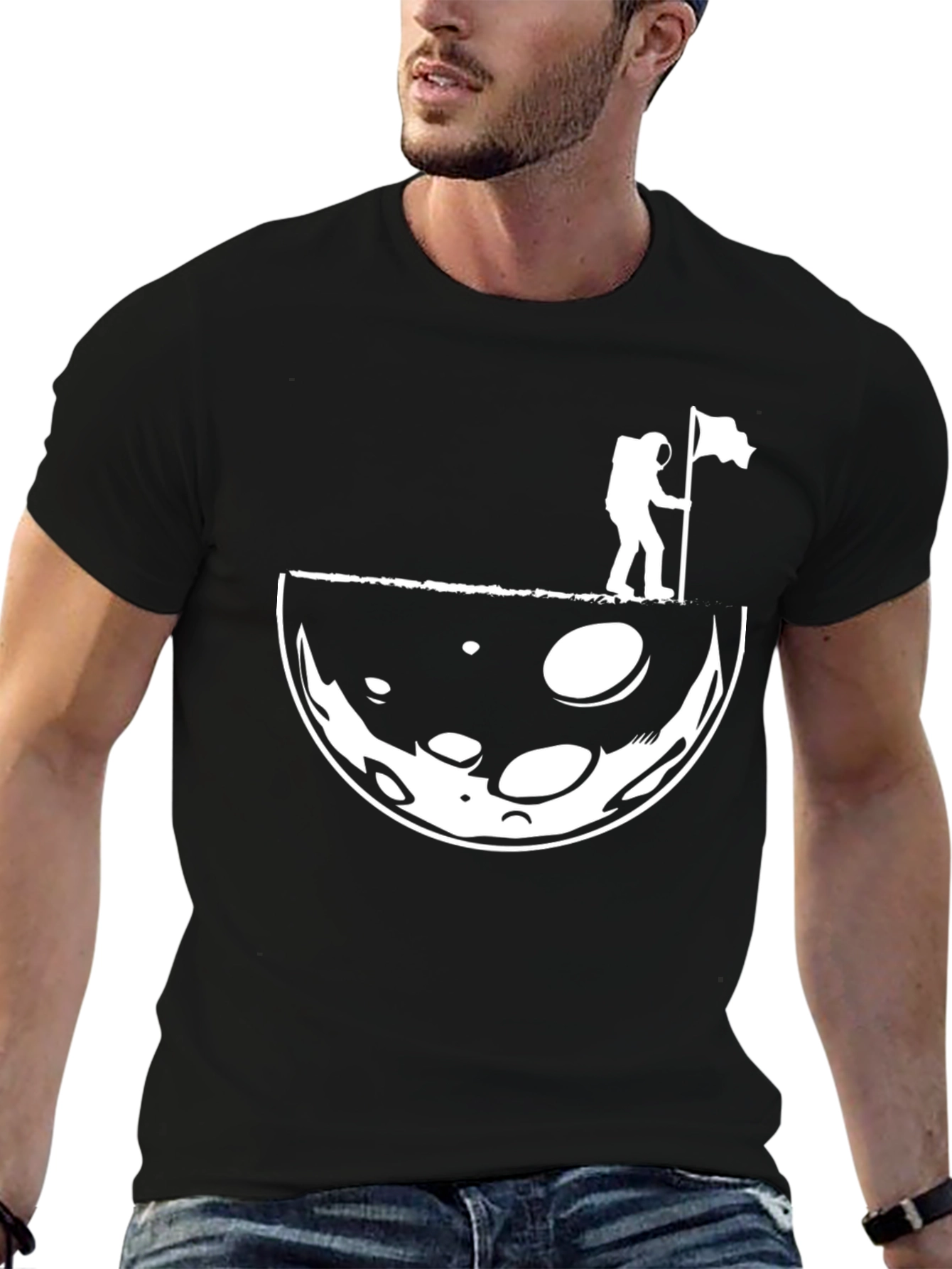 Astronaut Moon Landing Graphic T-Shirt