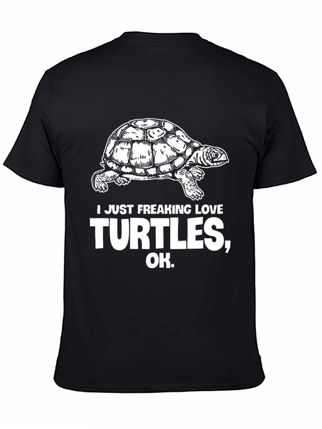 I Love Turtles Black T-Shirt
