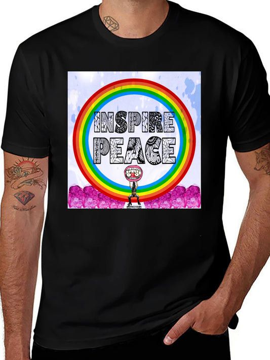 Inspire Peace Graphic Tee - Rainbow Design