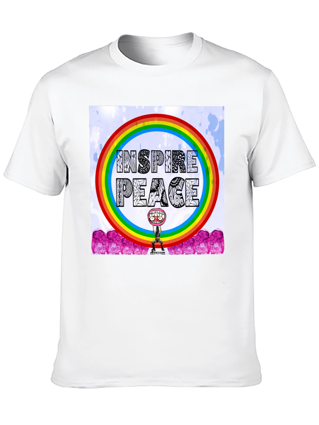 Inspire Peace Graphic Tee - Rainbow Design